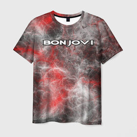 Мужская футболка 3D с принтом Bon Jovi , 100% полиэфир | прямой крой, круглый вырез горловины, длина до линии бедер | Тематика изображения на принте: альтернативный | американская | глэм | готик | гранж | группа | метал | модные | музыка | пост | рок | хард