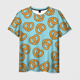 Мужская футболка 3D с принтом Сердца Крендельки , 100% полиэфир | прямой крой, круглый вырез горловины, длина до линии бедер | Тематика изображения на принте: food | hearts | love | pattern | pretzels | vegetarian | вегетарианство | еда | крендели | любовь | паттерн | правильное питание | претцели | сердца