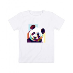 Детская футболка хлопок с принтом Панда , 100% хлопок | круглый вырез горловины, полуприлегающий силуэт, длина до линии бедер | абстракция | медведь | медведь абстракция | панда | панда абстракция | панды | с абстракцией | с медведем | с пандой
