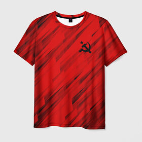 Мужская футболка 3D с принтом USSR SPORT , 100% полиэфир | прямой крой, круглый вырез горловины, длина до линии бедер | fc | football | sport | ussr | звезда | красный | ленин | родина | сделано в ссср | серп и молот | союз | спорт | ссср | сталин | страна | текстура | футбол | цвет | шум