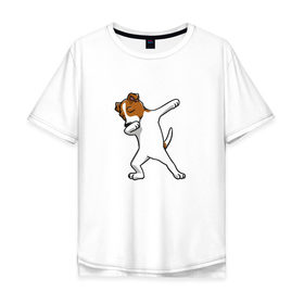 Мужская футболка хлопок Oversize с принтом джек победитель , 100% хлопок | свободный крой, круглый ворот, “спинка” длиннее передней части | джек | джек рассел | рассел | терьер