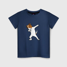 Детская футболка хлопок с принтом джек победитель , 100% хлопок | круглый вырез горловины, полуприлегающий силуэт, длина до линии бедер | джек | джек рассел | рассел | терьер