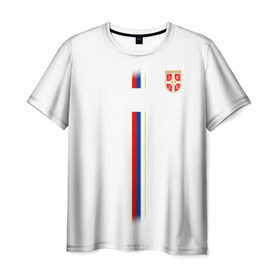Мужская футболка 3D с принтом Сборная Сербии WC 2018 , 100% полиэфир | прямой крой, круглый вырез горловины, длина до линии бедер | 
