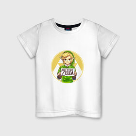Детская футболка хлопок с принтом The Legend of Zelda , 100% хлопок | круглый вырез горловины, полуприлегающий силуэт, длина до линии бедер | Тематика изображения на принте: legend of zelda | зельда | линк