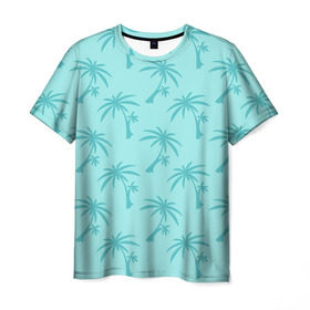 Мужская футболка 3D с принтом GTA Vice City , 100% полиэфир | прямой крой, круглый вырез горловины, длина до линии бедер | grand theft auto | gta | minimal | palm trees | pink | tommy | tropical | vice city | вайс сити | гта | пальмы | паттерн | томми