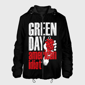 Мужская куртка 3D с принтом Green Day American Idiot , ткань верха — 100% полиэстер, подклад — флис | прямой крой, подол и капюшон оформлены резинкой с фиксаторами, два кармана без застежек по бокам, один большой потайной карман на груди. Карман на груди застегивается на липучку | green day | punk rock | билли джо армстронг | панк рок
