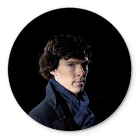 Коврик круглый с принтом Sherlock , резина и полиэстер | круглая форма, изображение наносится на всю лицевую часть | benedict | cumberbatch | sherlock | бенедикт | камбербатч | шерлок