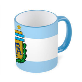 Кружка 3D с принтом Сборная Аргентины флаг , керамика | ёмкость 330 мл | аргентина | спорт | футбол