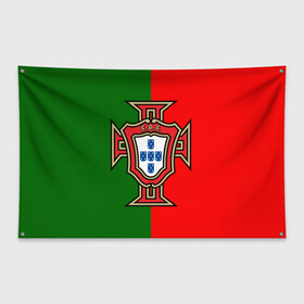 Флаг-баннер с принтом Сборная Португалии флаг , 100% полиэстер | размер 67 х 109 см, плотность ткани — 95 г/м2; по краям флага есть четыре люверса для крепления | португалия | футбол