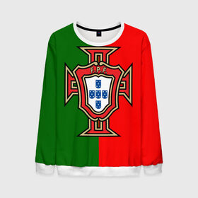 Мужской свитшот 3D с принтом Сборная Португалии флаг , 100% полиэстер с мягким внутренним слоем | круглый вырез горловины, мягкая резинка на манжетах и поясе, свободная посадка по фигуре | португалия | футбол