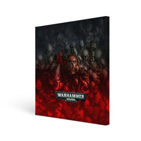 Холст квадратный с принтом Warhammer 40000: Dawn Of War , 100% ПВХ |  | relic entertainment | warhammer 40000: dawn of war | черепа