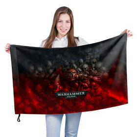 Флаг 3D с принтом Warhammer 40000: Dawn Of War , 100% полиэстер | плотность ткани — 95 г/м2, размер — 67 х 109 см. Принт наносится с одной стороны | relic entertainment | warhammer 40000: dawn of war | черепа