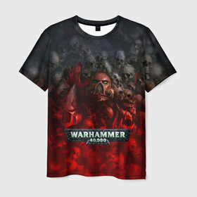 Мужская футболка 3D с принтом Warhammer 40000: Dawn Of War , 100% полиэфир | прямой крой, круглый вырез горловины, длина до линии бедер | relic entertainment | warhammer 40000: dawn of war | черепа