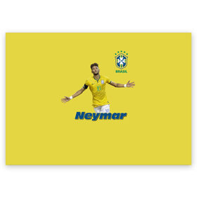 Поздравительная открытка с принтом Неймар , 100% бумага | плотность бумаги 280 г/м2, матовая, на обратной стороне линовка и место для марки
 | neymar | неймар | сборная бразилии | футбол