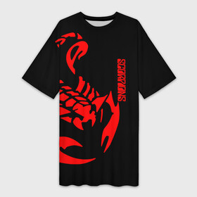Платье-футболка 3D с принтом Scorpions ,  |  | Тематика изображения на принте: scorpions | группа | скорпионс | хард | хардрок