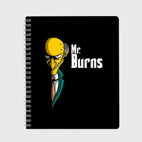 Тетрадь с принтом Mr Burns (Simpsons) , 100% бумага | 48 листов, плотность листов — 60 г/м2, плотность картонной обложки — 250 г/м2. Листы скреплены сбоку удобной пружинной спиралью. Уголки страниц и обложки скругленные. Цвет линий — светло-серый
 | Тематика изображения на принте: burns | mr | mr. burns | simpsons | мистер бернс | симпсоны