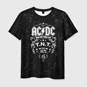 Мужская футболка 3D с принтом AC/DC run for your life , 100% полиэфир | прямой крой, круглый вырез горловины, длина до линии бедер | ac dc | acdc | acdc ас дс | австралийская | ангус янг | асдс | блюз | группа | крис слэйд | метал | молния | музыка | музыканты | певцы | рок | рок н ролл | стиви янг | хард | хардрок | эксл роуз