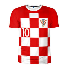 Мужская футболка 3D спортивная с принтом Модрич Хорватия (форма) , 100% полиэстер с улучшенными характеристиками | приталенный силуэт, круглая горловина, широкие плечи, сужается к линии бедра | 10 | 2020 | 2022 | croatia | madrid | modric | real | европы | мадрид | мира | реал | сборная | хорватии | хорватия | чемпионат | чм