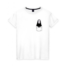 Женская футболка хлопок с принтом Унесённые призраками , 100% хлопок | прямой крой, круглый вырез горловины, длина до линии бедер, слегка спущенное плечо | Тематика изображения на принте: spirited away | миядзаки | хаяо