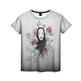 Женская футболка 3D с принтом Унесенные призраками , 100% полиэфир ( синтетическое хлопкоподобное полотно) | прямой крой, круглый вырез горловины, длина до линии бедер | Тематика изображения на принте: spirited away | миядзаки | хаяо