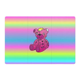 Магнитный плакат 3Х2 с принтом Мишка Lil Peep , Полимерный материал с магнитным слоем | 6 деталей размером 9*9 см | Тематика изображения на принте: gbc | hip hop | lil peep | love | pink | rap | лил пип | лилпип | медведь | медвежонок | мишка | реп | розовый | рэп | тату | трэп | хип хоп | эмо