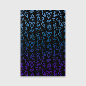 Обложка для паспорта матовая кожа с принтом Blue runes , натуральная матовая кожа | размер 19,3 х 13,7 см; прозрачные пластиковые крепления | Тематика изображения на принте: freeform | shadowhunters | доминик шервуд | клэри фрэй | кэтрин макнамара | фэнтази