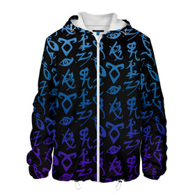 Мужская куртка 3D с принтом Blue runes , ткань верха — 100% полиэстер, подклад — флис | прямой крой, подол и капюшон оформлены резинкой с фиксаторами, два кармана без застежек по бокам, один большой потайной карман на груди. Карман на груди застегивается на липучку | Тематика изображения на принте: freeform | shadowhunters | доминик шервуд | клэри фрэй | кэтрин макнамара | фэнтази