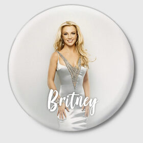 Значок с принтом Britney _ ,  металл | круглая форма, металлическая застежка в виде булавки | baby one more time | britney spears | oops | бритни спирс