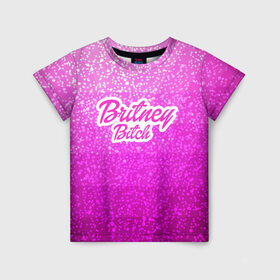 Детская футболка 3D с принтом Britney Bitch _pink , 100% гипоаллергенный полиэфир | прямой крой, круглый вырез горловины, длина до линии бедер, чуть спущенное плечо, ткань немного тянется | baby one more time | britney spears | oops | бритни спирс