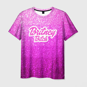 Мужская футболка 3D с принтом Britney Bitch _pink , 100% полиэфир | прямой крой, круглый вырез горловины, длина до линии бедер | Тематика изображения на принте: baby one more time | britney spears | oops | бритни спирс