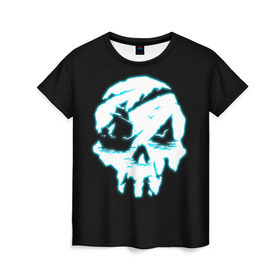 Женская футболка 3D с принтом Sea of Thieves , 100% полиэфир ( синтетическое хлопкоподобное полотно) | прямой крой, круглый вырез горловины, длина до линии бедер | action | adventure | боевик | графика | мульт | остров | пираты | череп