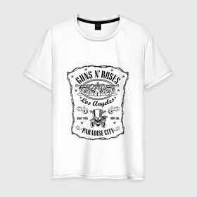 Мужская футболка хлопок с принтом GunsN`Roses , 100% хлопок | прямой крой, круглый вырез горловины, длина до линии бедер, слегка спущенное плечо. | gansenroses | gunsnroses | rock | rockmusik | ганзенроуз | рок | рокмузыка