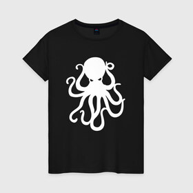 Женская футболка хлопок с принтом Осьминог , 100% хлопок | прямой крой, круглый вырез горловины, длина до линии бедер, слегка спущенное плечо | Тематика изображения на принте: mark hoppus | octopus | марк хоппус | осьминог