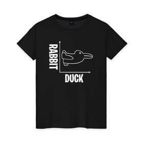 Женская футболка хлопок с принтом Геометрия , 100% хлопок | прямой крой, круглый вырез горловины, длина до линии бедер, слегка спущенное плечо | duck | duckling | заяц | математика | мем | утенок | утка