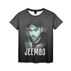 Женская футболка 3D с принтом Jeembo glitch , 100% полиэфир ( синтетическое хлопкоподобное полотно) | прямой крой, круглый вырез горловины, длина до линии бедер | jeembo | джангирян | джимбо