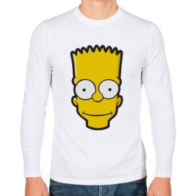 Мужской лонгслив хлопок с принтом Барт , 100% хлопок |  | Тематика изображения на принте: барт | голова | мультфильмы | симпсоны