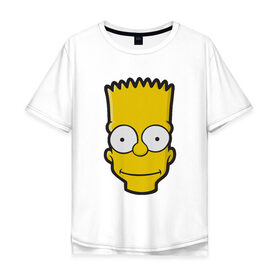 Мужская футболка хлопок Oversize с принтом Барт , 100% хлопок | свободный крой, круглый ворот, “спинка” длиннее передней части | Тематика изображения на принте: барт | голова | мультфильмы | симпсоны