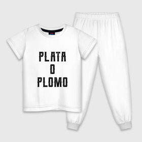 Детская пижама хлопок с принтом Plata o Plomo , 100% хлопок |  брюки и футболка прямого кроя, без карманов, на брюках мягкая резинка на поясе и по низу штанин
 | escobar | loving pablo | эскобар