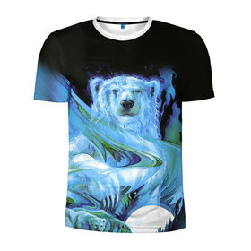 Мужская футболка 3D спортивная с принтом Мишка на Севере , 100% полиэстер с улучшенными характеристиками | приталенный силуэт, круглая горловина, широкие плечи, сужается к линии бедра | bear | pooh | win dooh | winnie | арктика | винни | дикий | зверь | медведь | пух | север | символ | снег