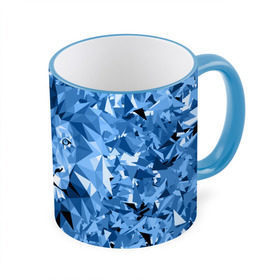 Кружка 3D с принтом Сине-бело-голубой лев , керамика | ёмкость 330 мл | fczp | spb | zenit | белый | геометрия | зенит | питер | санкт петербург | синий | спб | треугольники