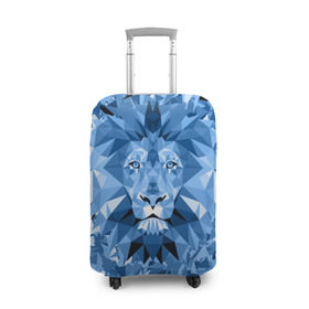 Чехол для чемодана 3D с принтом Сине-бело-голубой лев , 86% полиэфир, 14% спандекс | двустороннее нанесение принта, прорези для ручек и колес | fczp | spb | zenit | белый | геометрия | зенит | питер | санкт петербург | синий | спб | треугольники