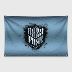 Флаг-баннер с принтом Frostpunk Logo , 100% полиэстер | размер 67 х 109 см, плотность ткани — 95 г/м2; по краям флага есть четыре люверса для крепления | frost punk | frostpunk | фрост панк | фростпанк