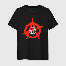 Мужская футболка хлопок с принтом Монгол Шуудан , 100% хлопок | прямой крой, круглый вырез горловины, длина до линии бедер, слегка спущенное плечо. | монгол шуудан анархия анархо рок рок панк