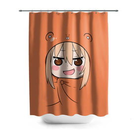 Штора 3D для ванной с принтом Himouto! Umaru-chan , 100% полиэстер | плотность материала — 100 г/м2. Стандартный размер — 146 см х 180 см. По верхнему краю — пластиковые люверсы для креплений. В комплекте 10 пластиковых колец | himouto umaru chan | himouto umaruchan | komaru | my two faced little sister | tanukichi | u.m.r. | umaru doma | двуличная сестрёнка умару | умару дома