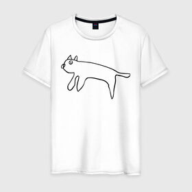 Мужская футболка хлопок с принтом Кот маминой подруги , 100% хлопок | прямой крой, круглый вырез горловины, длина до линии бедер, слегка спущенное плечо. | кот | котик | мем | прикол | рисунок