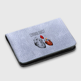 Картхолдер с принтом с принтом кардиолог , натуральная матовая кожа | размер 7,3 х 10 см; кардхолдер имеет 4 кармана для карт; | 