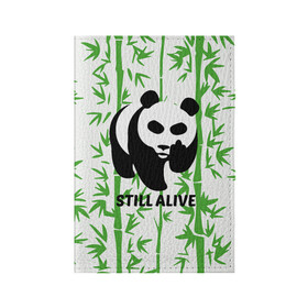 Обложка для паспорта матовая кожа с принтом Still Alive , натуральная матовая кожа | размер 19,3 х 13,7 см; прозрачные пластиковые крепления | alive | bamboo | green | greenpeace | panga | peace | still | бамбук | грин | гринпис | живая | живой | зеленый | мир | панда | панды | пис