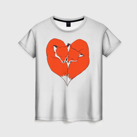 Женская футболка 3D с принтом Fox Love , 100% полиэфир ( синтетическое хлопкоподобное полотно) | прямой крой, круглый вырез горловины, длина до линии бедер | cute | fox | foxes | ginger | heart | love | tail | забавная | лис | лиса | лисица | лисицы | лисичка | лисички | лисы | любовь | милая | рыжая | рыжие | сердечко | смешная | фыр | хвост | хвосты