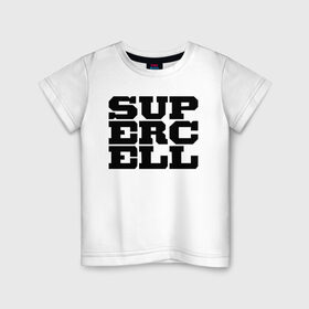 Детская футболка хлопок с принтом SUPERCELL , 100% хлопок | круглый вырез горловины, полуприлегающий силуэт, длина до линии бедер | supercell | игра | клеш | клэш | суперселл