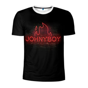 Мужская футболка 3D спортивная с принтом Johnyboy , 100% полиэстер с улучшенными характеристиками | приталенный силуэт, круглая горловина, широкие плечи, сужается к линии бедра | johnyboy | денис василенко | джонибой